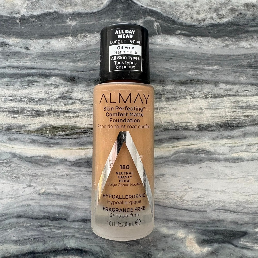 Almay Skin Perfecting Comfort Matte Foundation 180 Neutral Toasty Beige 1oz